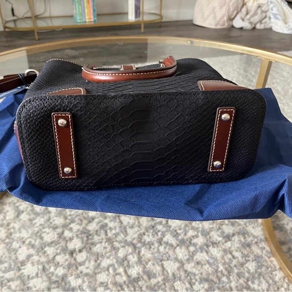 NWT Dooney & Bourke Claremont Phyton Medium Cayden Bag, Genuine Leather, Black - Picture 7 of 9